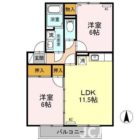 エスポワール大豆 Bの間取り