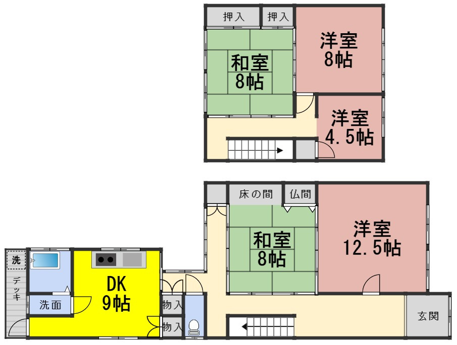 ６１８８４　羽島市竹鼻町中古戸建ての間取り