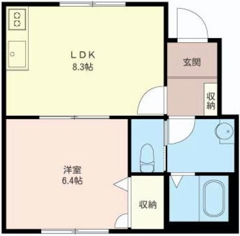 ドミール・ラフィネの間取り|コンパクトな1LDK♪収納も大きめ！
