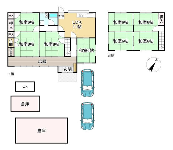 野洲市吉地　中古戸建の間取り
