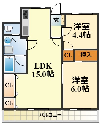 コモド長岡京の間取り