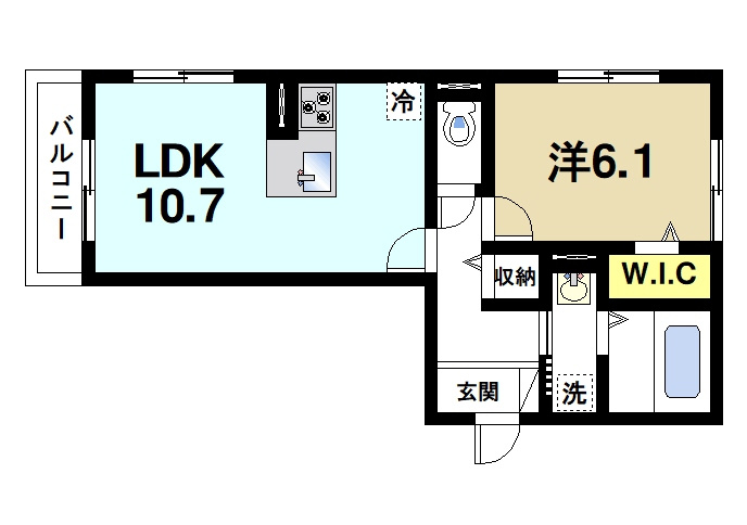 ラヴィベールの間取り|ゆったりと暮らせる1LDKの間取りです。