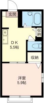 ディアコート亀戸　Ｂ棟の間取り|角部屋２面採光収納豊富♪