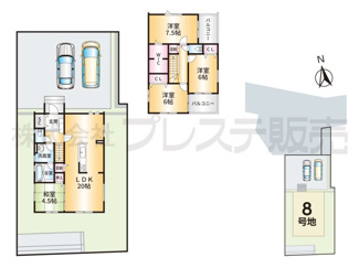 【間取り】 | 奈良市北登美ヶ丘６丁目の新築一戸建 全９区画 | ８号地間取図