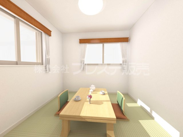 奈良市北登美ヶ丘６丁目の新築一戸建 全９区画の和室|８号地和室完成イメージ／南向きですので、陽あたり良好です♪