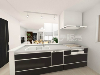 【キッチン】 | 奈良市北登美ヶ丘６丁目の新築一戸建 全９区画 | ９号地キッチン完成イメージ／人気の対面キッチン♪食器洗い乾燥機＆浄水器を標準装備！