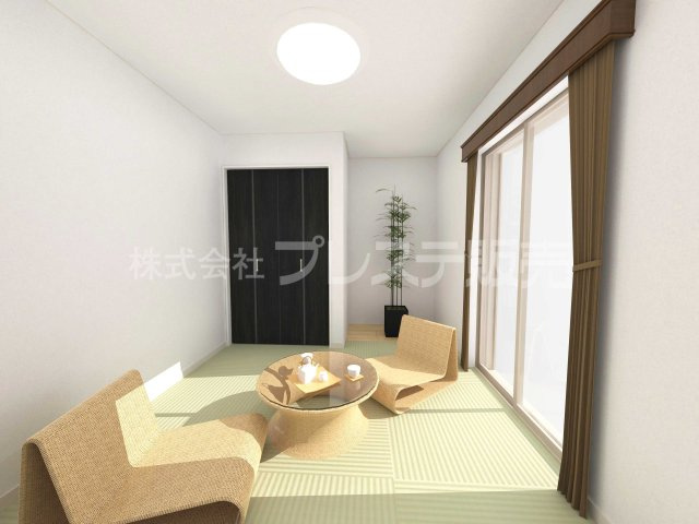 奈良市北登美ヶ丘６丁目の新築一戸建 全９区画の和室|９号地和室完成イメージ／南向きですので、陽あたり良好です♪