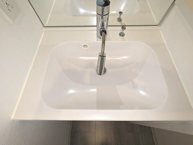 Urbanex新御徒町の設備|2面鏡付、ハンドシャワー付、トイレと独立した洗面室です