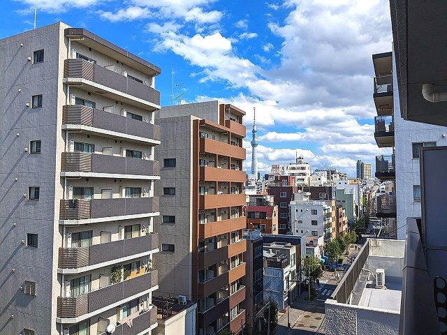 Urbanex新御徒町の設備|上階はバルコニーからスカイツリー見えます
