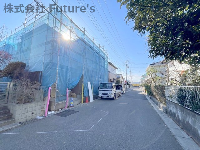 流山市平和台2丁目　新築戸建　全2棟　1号棟の前面道路含む現地写真|1号棟の前面道路含む現地写真です。