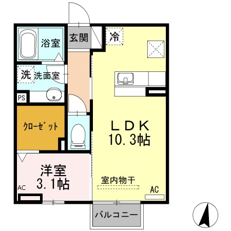 【間取り】 | Ｄ－ｒｏｏｍやまは　B