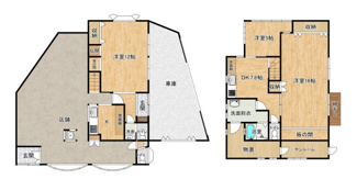 【間取り】 | 店舗兼用住宅 | ゆったりとした造りになっています。