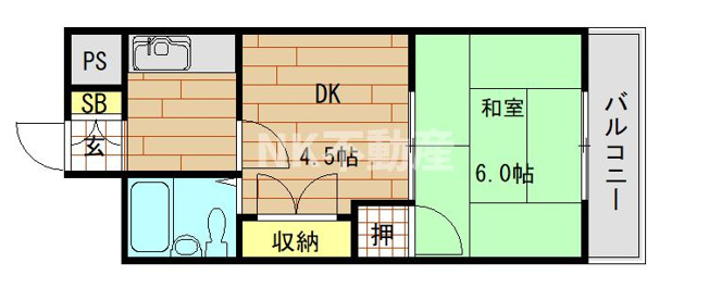 【間取り】 | マンションプレザント（荒本賃貸） | 間取りです