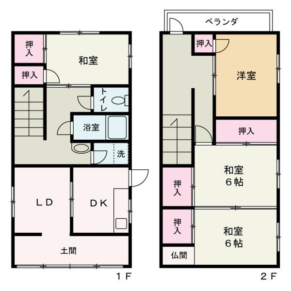 和歌山市西長町　戸建ての間取り