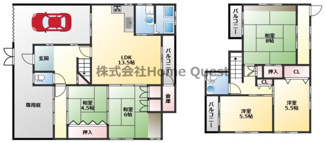 【間取り】 | 久宝園2丁目貸家