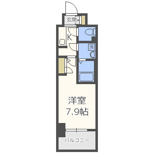 大阪市中央区農人橋１丁目の賃貸マンションの間取り