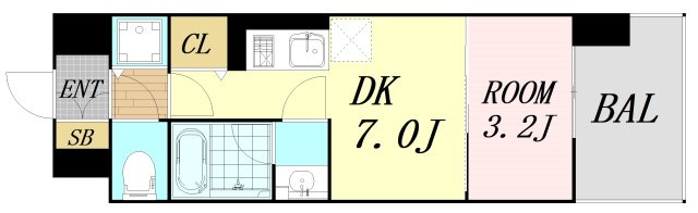 リヴェント難波サウス　仲介手数料無料の間取り