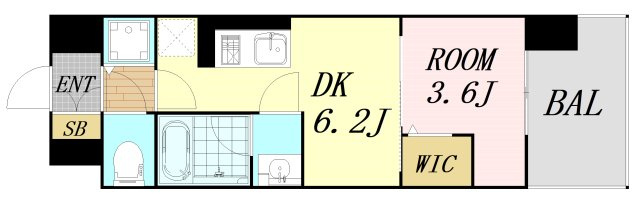 リヴェント難波サウス　仲介手数料無料の間取り
