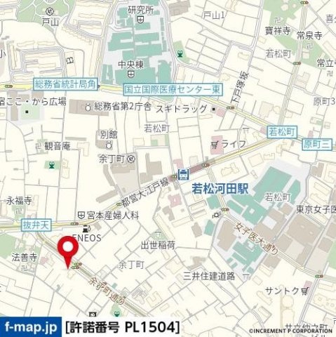 トーシンフェニックス新宿余丁町の地図|トーシンフェニックス新宿余丁町