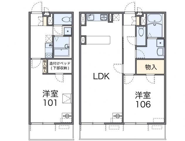 レオパレス紫峰ヶ丘Ⅰの間取り|画像2