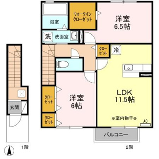 【間取り】 | プロムナードさくら　D