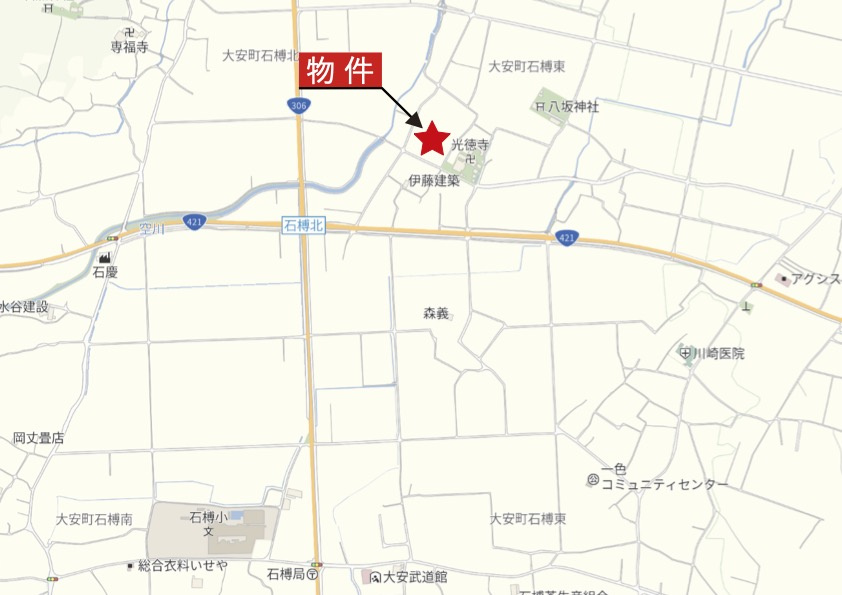 いなべ市大安町石榑東《全11区画》の地図|広域Map
