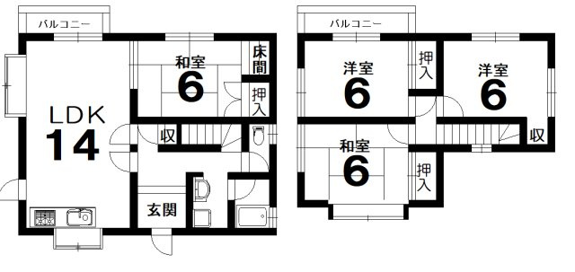 【間取り】 | 亀岡　南つつじヶ丘大葉台一丁目　一戸建