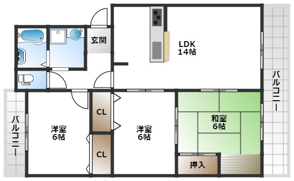 【間取り】 | サンライズ栗ヶ丘壱番館