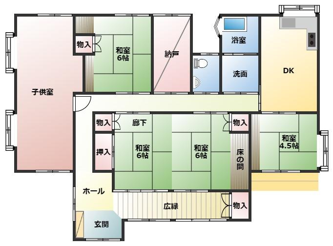 都城市丸谷町の中古一戸建の間取り