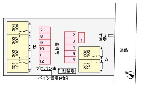 マロンガーデンBの区画図