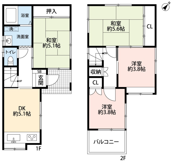 【間取り】 | 中島中町貸家