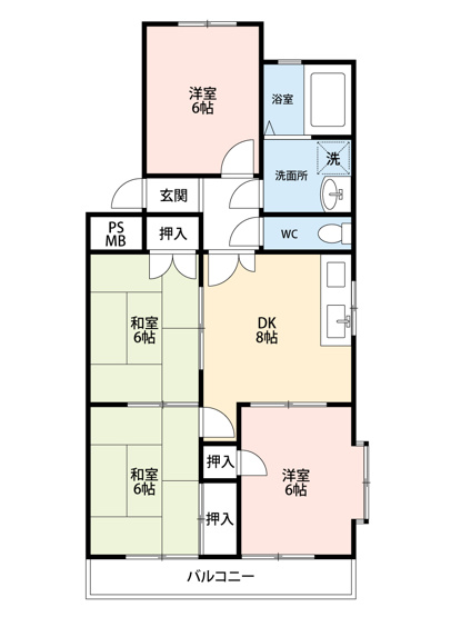 【間取り】 | リバーサイド八番館