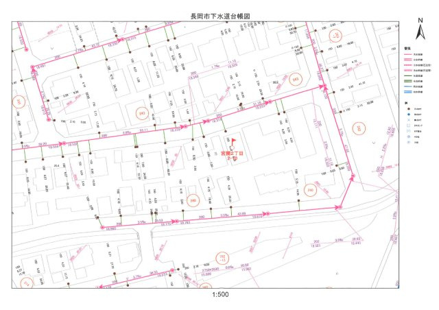 長岡市宮関2-2-15　中古戸建住宅の地図