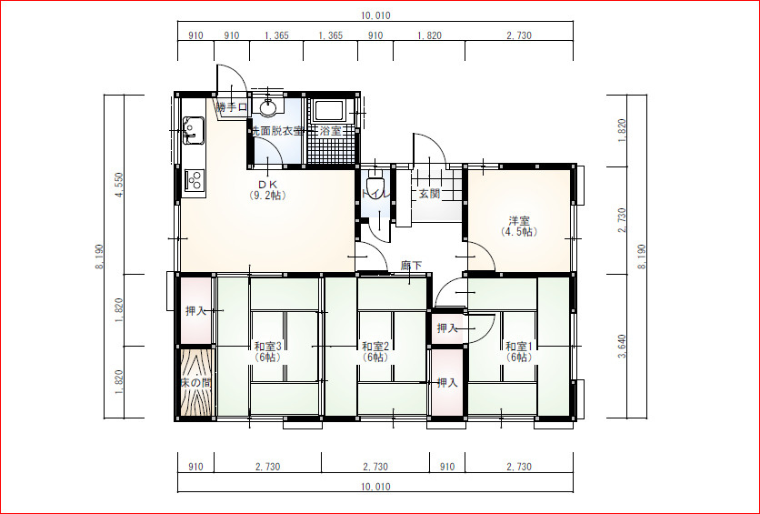 丸亀市飯山町川原売戸建の間取り