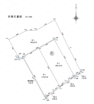 【区画図】 | 北区大窪土地③ | ①号地は売却済です。（R５.１１月現在）
