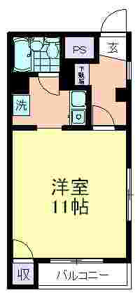 ローズマリーハイツの間取り|洋室は広々していて１１帖♪