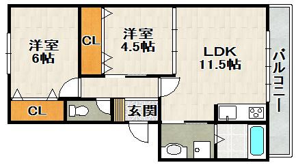 レシェンテ安倉の間取り