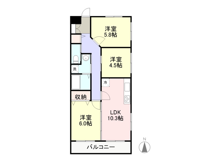【間取り】 | 三島市三好町 売一棟マンション ES04919 | 三島市三好町　間取図一例
