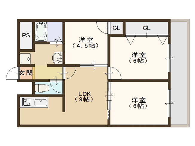 【間取り】 | グランドール雨宮
