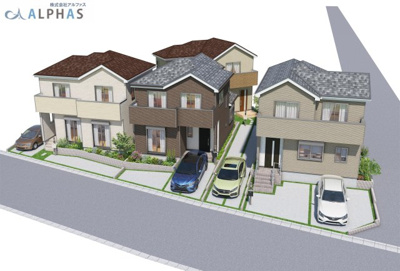 【外観パース】 | 明石市魚住町西岡　新築戸建 | 閑静な住宅街で４区画の分譲地！！南西側に面した陽当たり通風良好の分譲地♪耐震等級最高等級の安心で強固な住宅！！