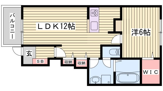 ヴィラ　ドゥ　グレーヌ梅ケ谷Ｃの間取り