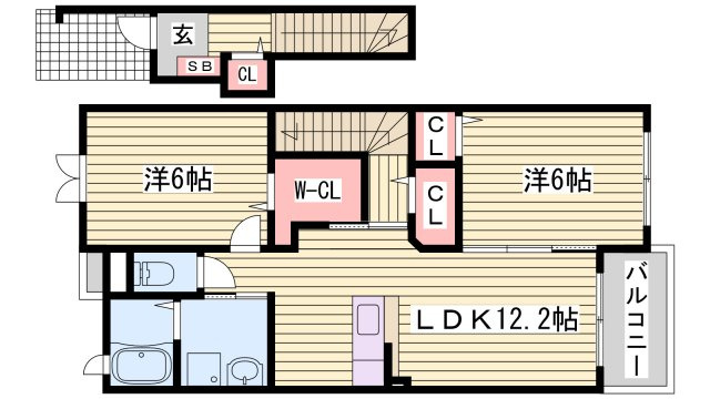 コージーコート朝霧Ⅱ番館の間取り