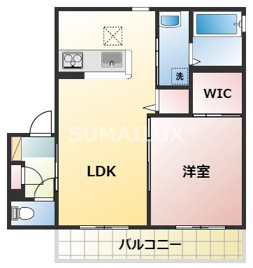 熊本市中央区本荘５丁目のアパートの間取り