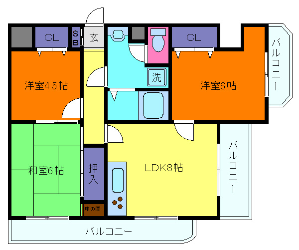 サンパレス２１御影山手の間取り