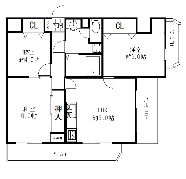 サンパレス２１御影山手の間取り