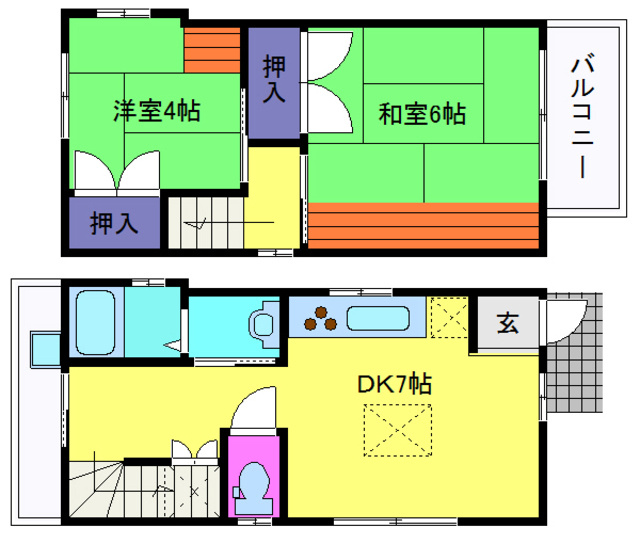 友田町貸家の間取り