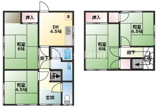 六十谷戸建の間取り