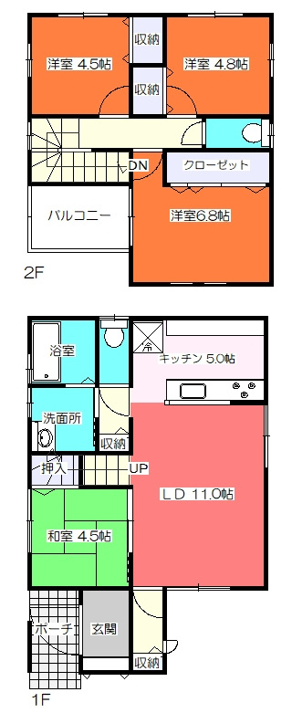 6688浜坂３丁目未入居住宅の間取り