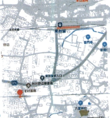 あきる野市野辺　中古戸建の地図