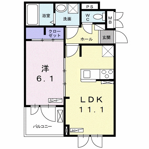 パルテール八尾の間取り